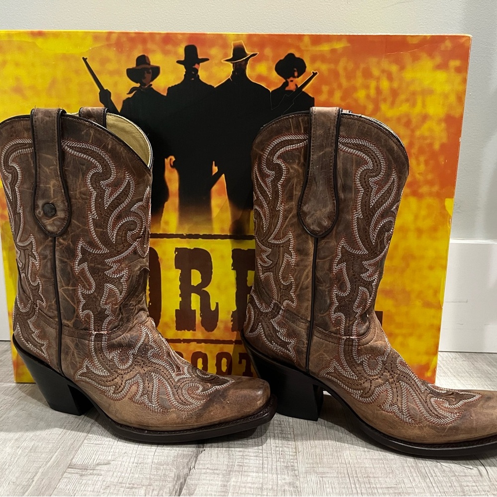 Corral Boots Brown Western Heeled Boots Size 6.5